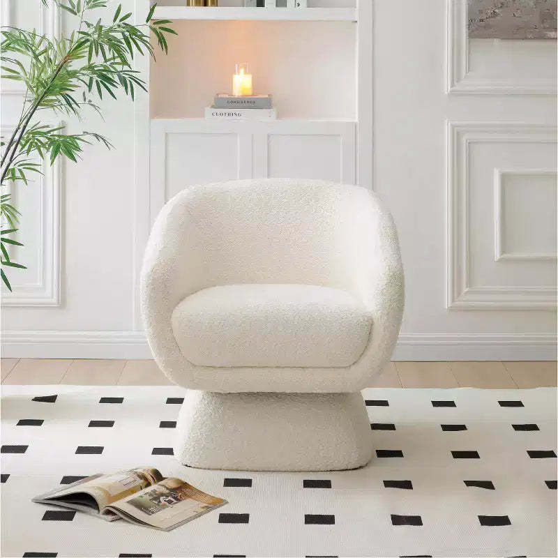 GDFStudio Vesper 28.75 Modern Wooden Upholstered Leisure Accent Chair with Enlarged Square Base