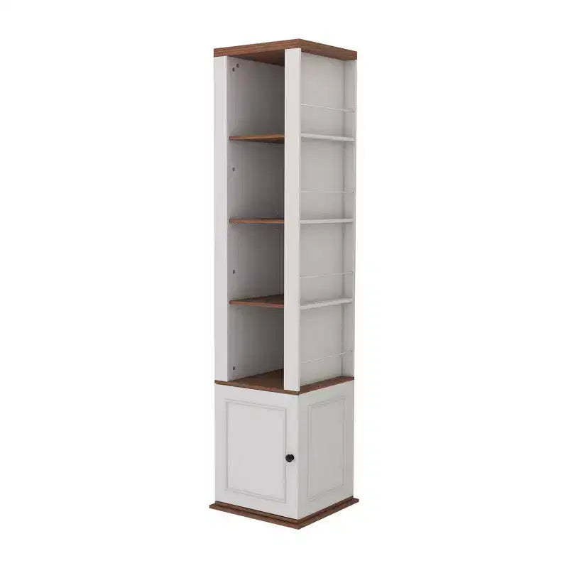AndMakers Antique White Wood 15.74 in. Pantry Cabinet with 7 Shelves