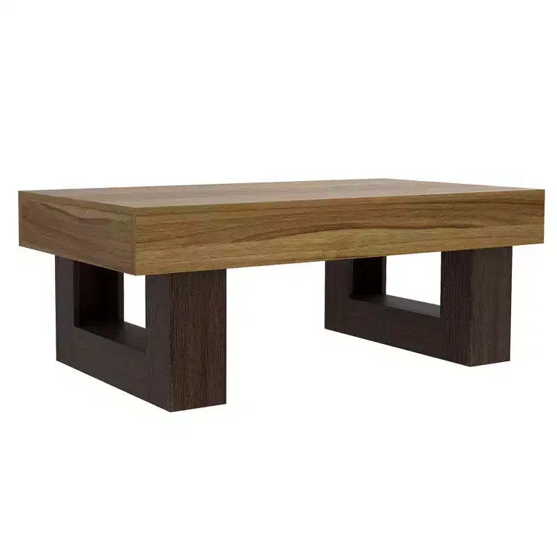 AndMakers 42.51 in. Rustic Brown Rectangle Wood Coffee Table