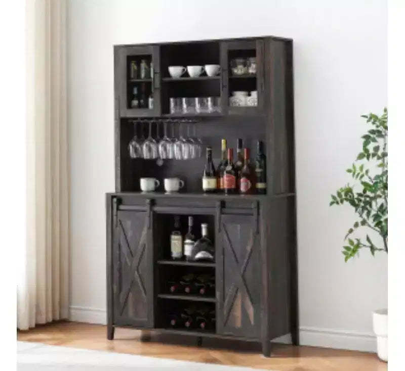 Burnt Color X-Door Wine CabinetRich retro hue,for retro restaurants, studies