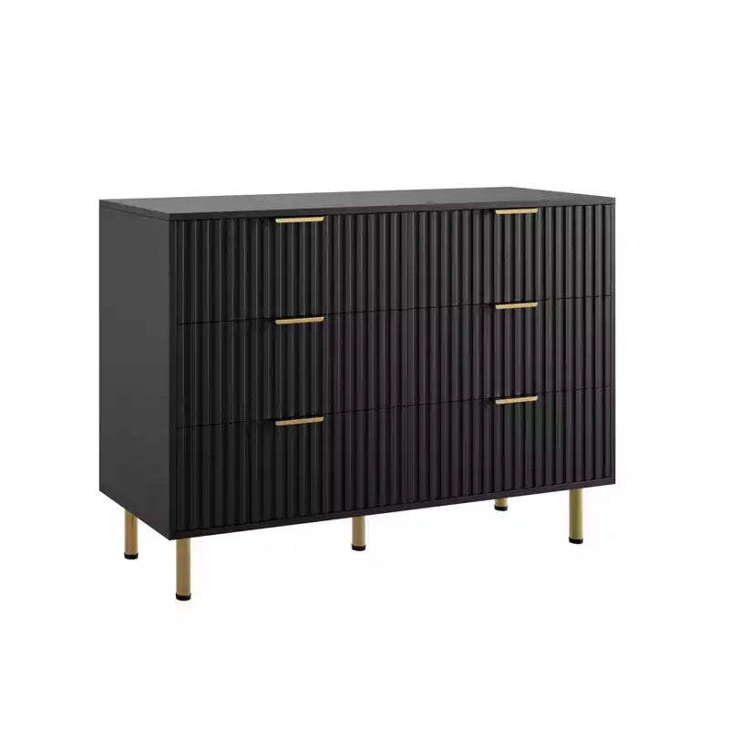 Modern Fluted Dresser for Bedroom with 8 Drawers, Deep Drawers & Wide Modern Top, Long Large Double Dresser TV Stand and Storage Organizer