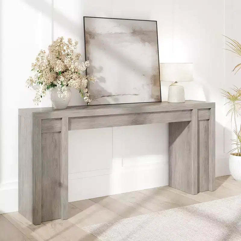 70.9-Inch Entryway Table, Wooden Farmhouse Console Table, Thick Sofa Table Behind Couch Table, Long Console Tables for Entryway Living Room, Gray