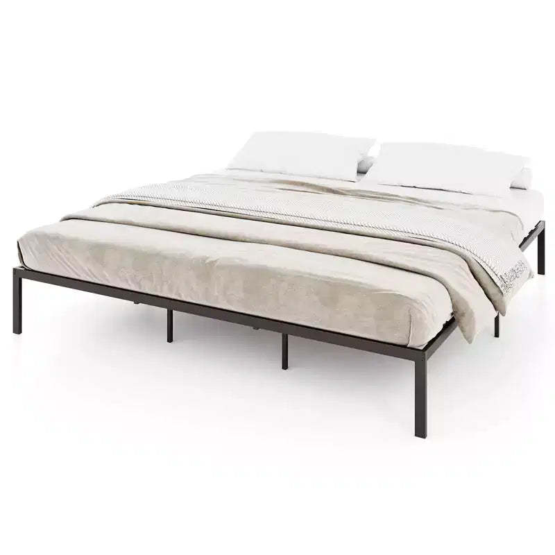 Costway King Size Metal Bed Frame Heavy Duty Support Slats Mattress Foundation