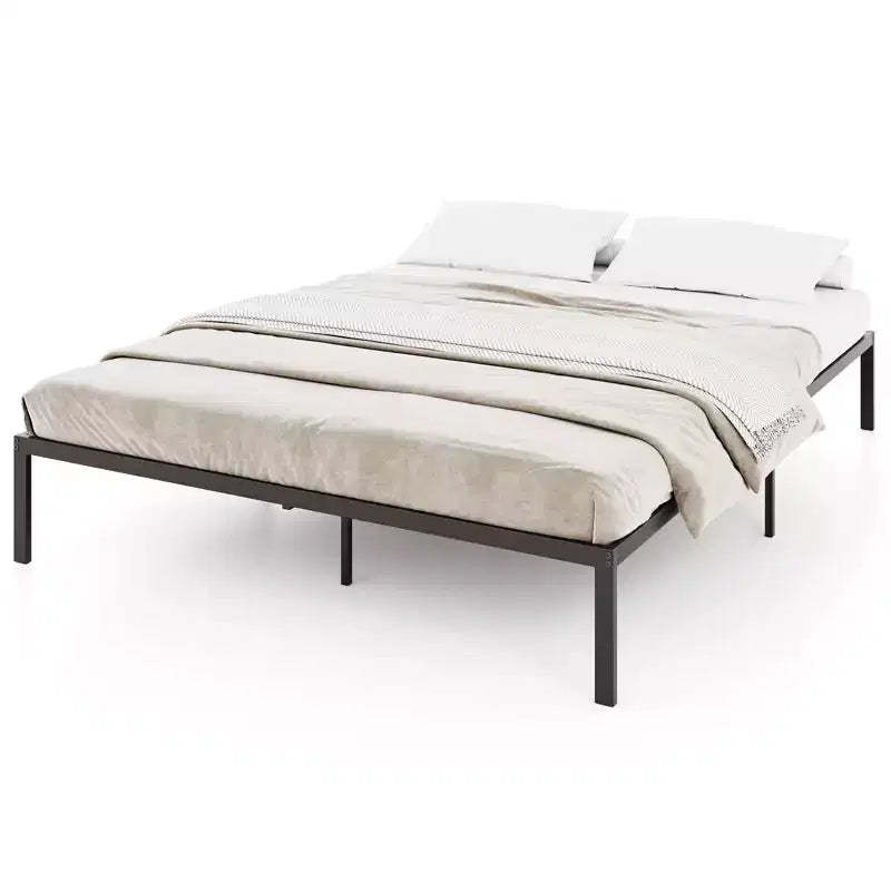 Costway Queen Size Metal Bed Frame Heavy Duty Support Slats Mattress Foundation