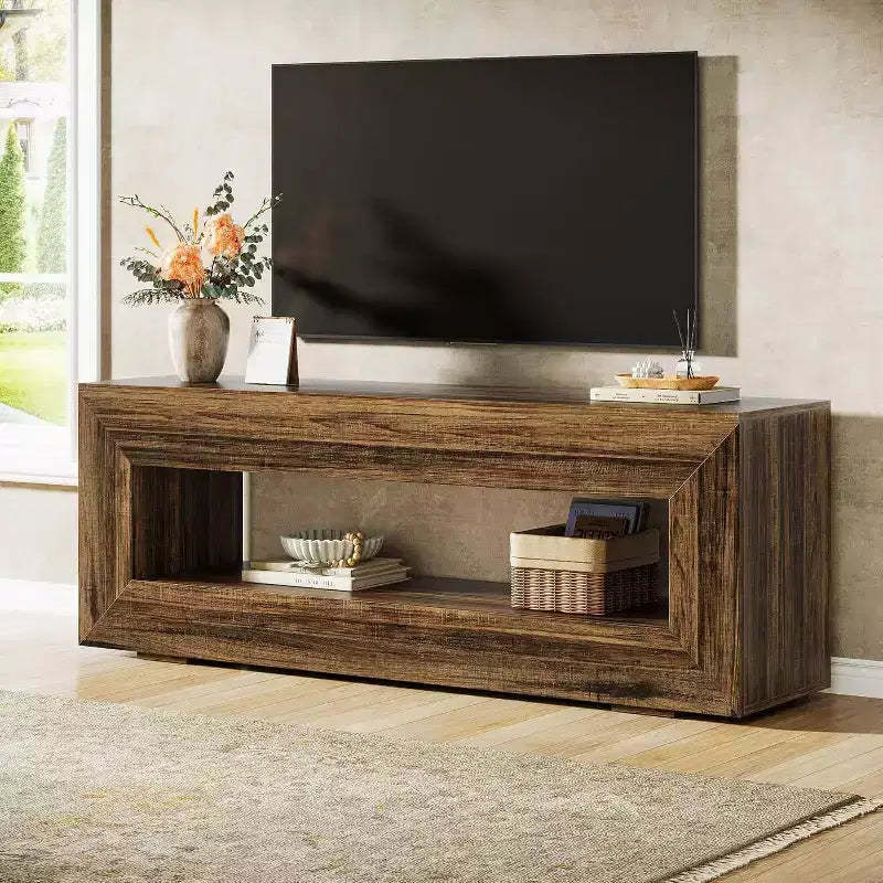 Lantine 63 TV Stand for 55/60/65/75-Inch TV, 2-Tier TV Console, Media Television Console, Entertainment Center for Living Room, Bedroom