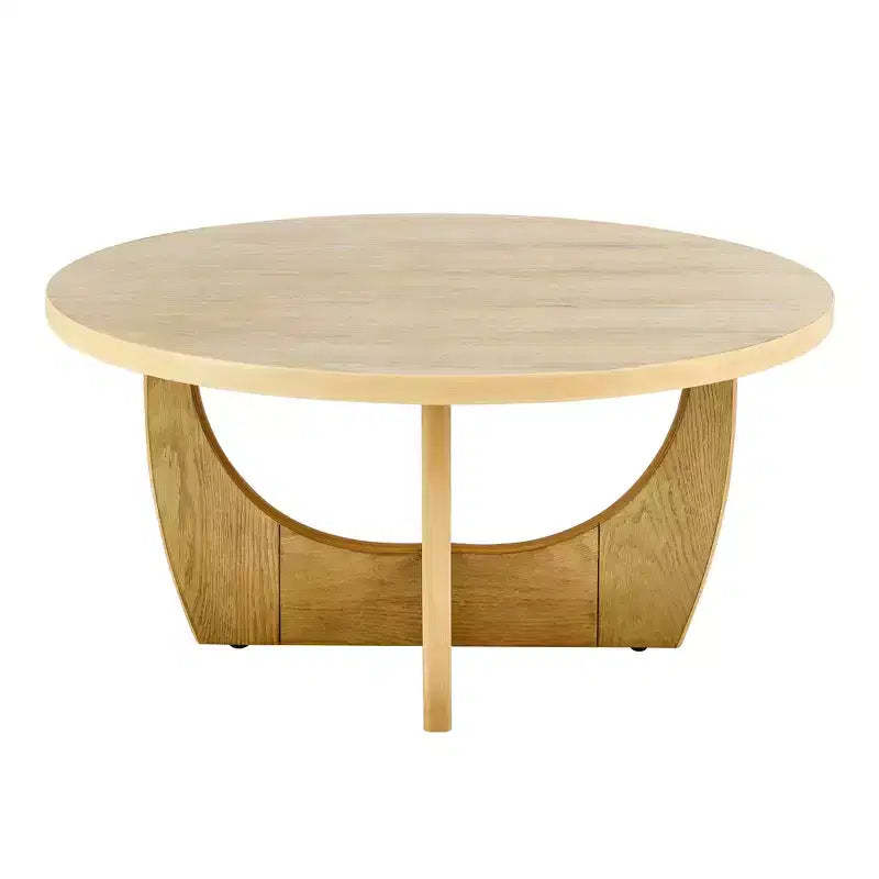 36 Round Coffee Table, Wooden Cocktail Table, Farmhouse Center Sofa Side Table, Circular Tea Table for Small Spaces Living Room Office