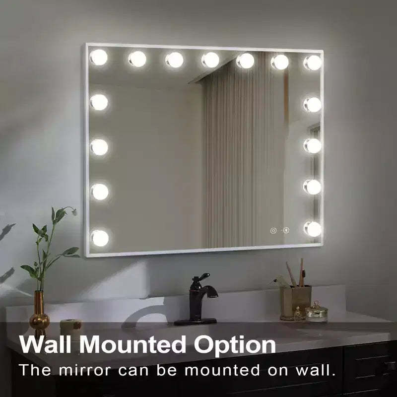 GDFStudio Miro Modern 22.8'' Bathroom Vanity Mirrors with Lights, Charging Port, Bluetooth Speaker and Microphone