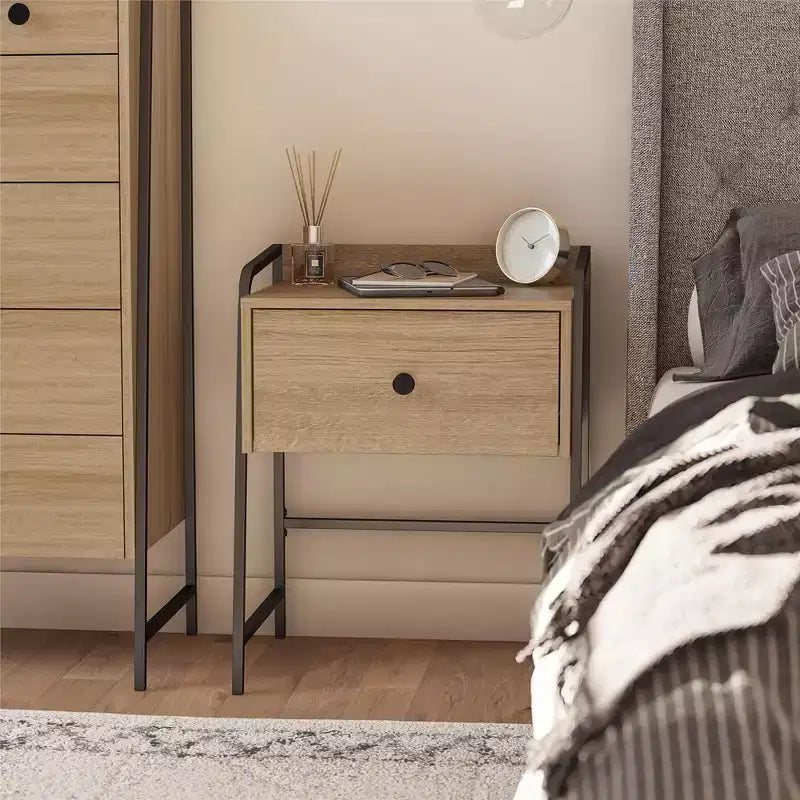 GDFStudio Quin Rustic Nightstand with 1 Drawer