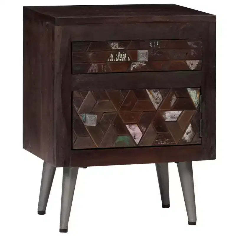 vidaXL Bedside Cabinet Solid Reclaimed Wood 15.7x11.8x19.6