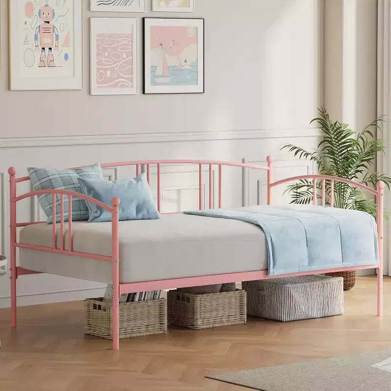 Garvee Twin Daybed Frame, Metal Sofa Bed with Underbed Storage, Steel Slats Support, No Trundle, for Bedroom or Living Room
