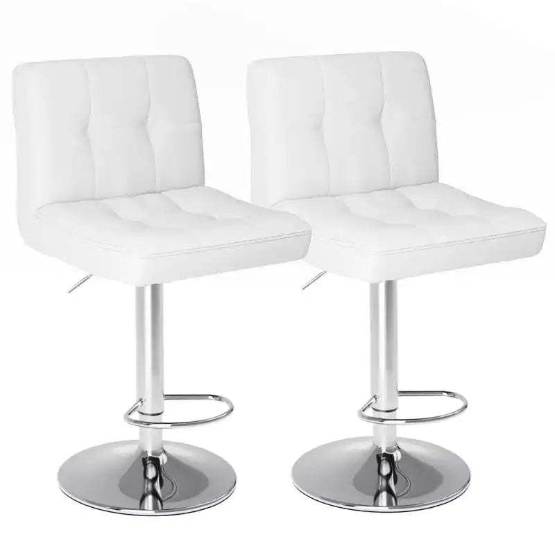 TUYOHW PU Leather Adjustable Bar Stools Set of 2,Counter Height Bar Stools with Backrest & Footrest,Barstool,Swivel Barstool for Kitchen,Cafe