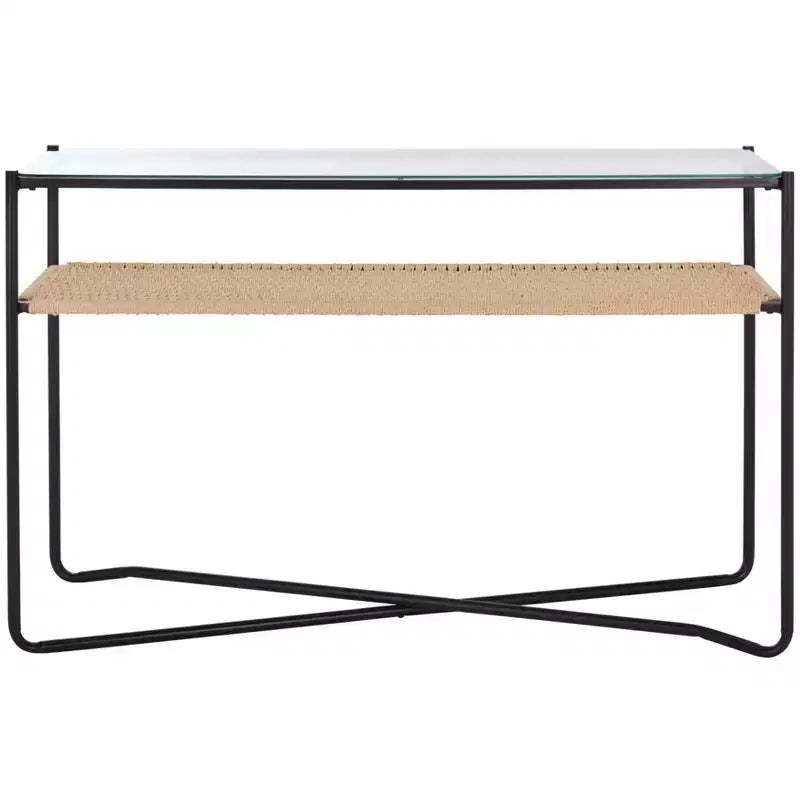 Omaka 1 Shelf Console Table - CNS2309A - Natural/Black - Safavieh