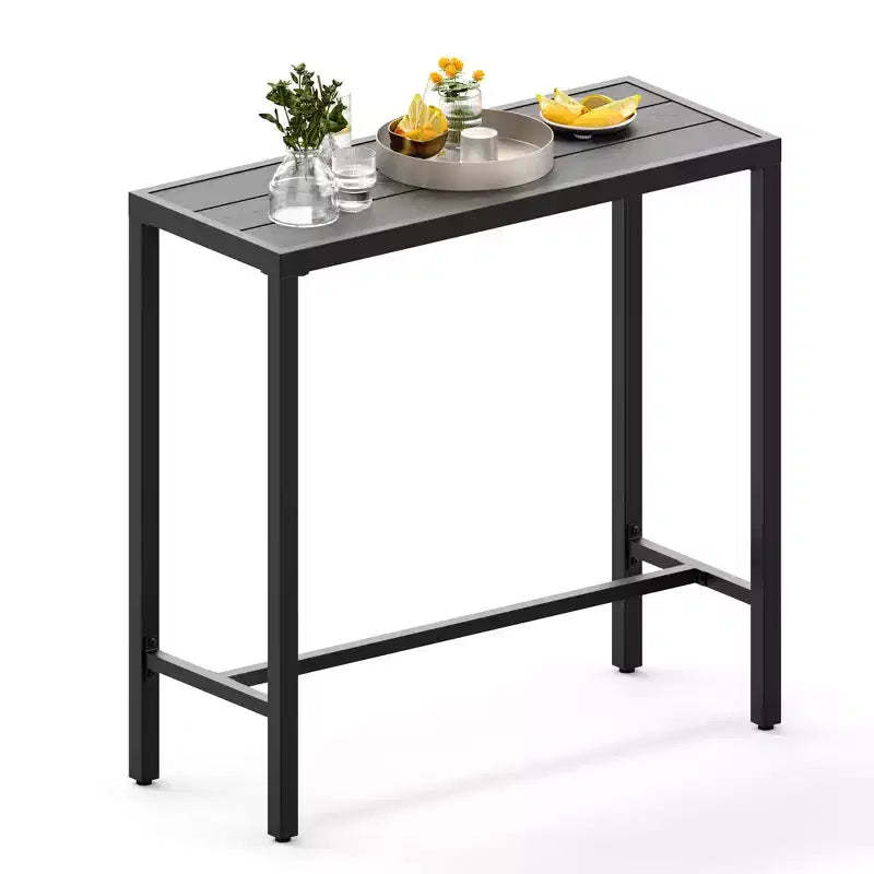 Outdoor Counter Height Bar Table with Weather Resistant Waterproof Top, Patio High Pub Table for Balcony, Garden, Yard, Poolside