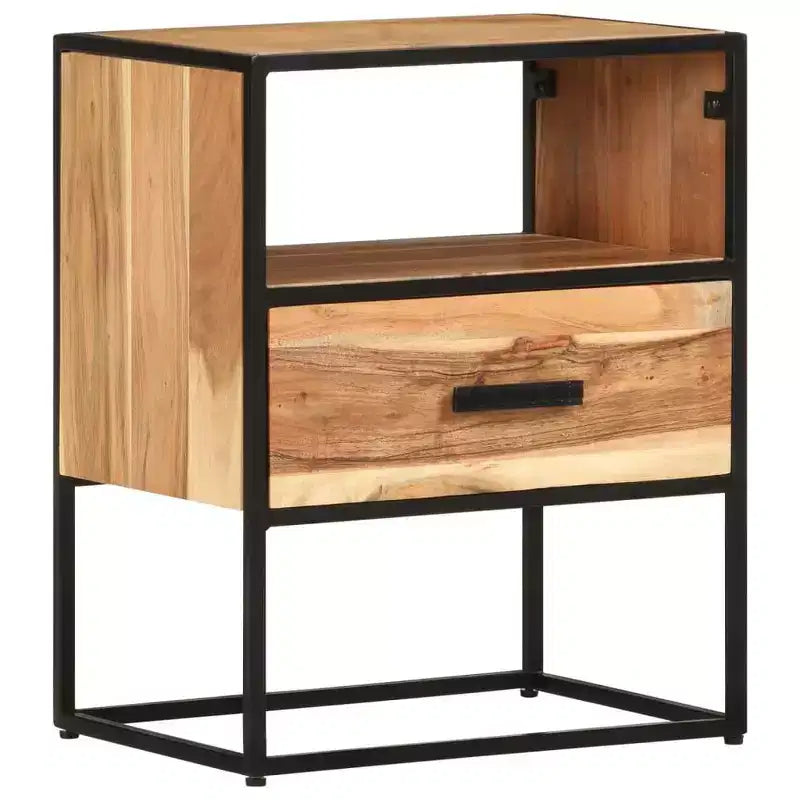 vidaXL Nightstand Storage Bedside Table for Home Bedroom Solid Wood Acacia