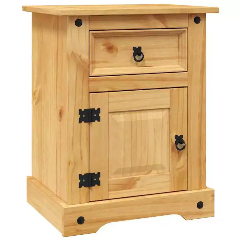 vidaXL Nightstand Storage Cabinet Table with Drawer Mexican Pine Corona Range