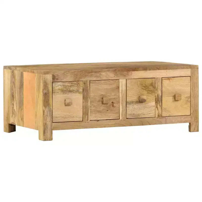 vidaXL Coffee Table with 4 Drawers 35.4x19.7x13.8 Solid Mango Wood
