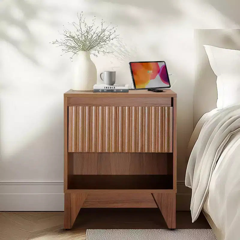 KOLIGEY 1 - Drawer Nightstand With Charging Station, Versatile Side Table With Storage