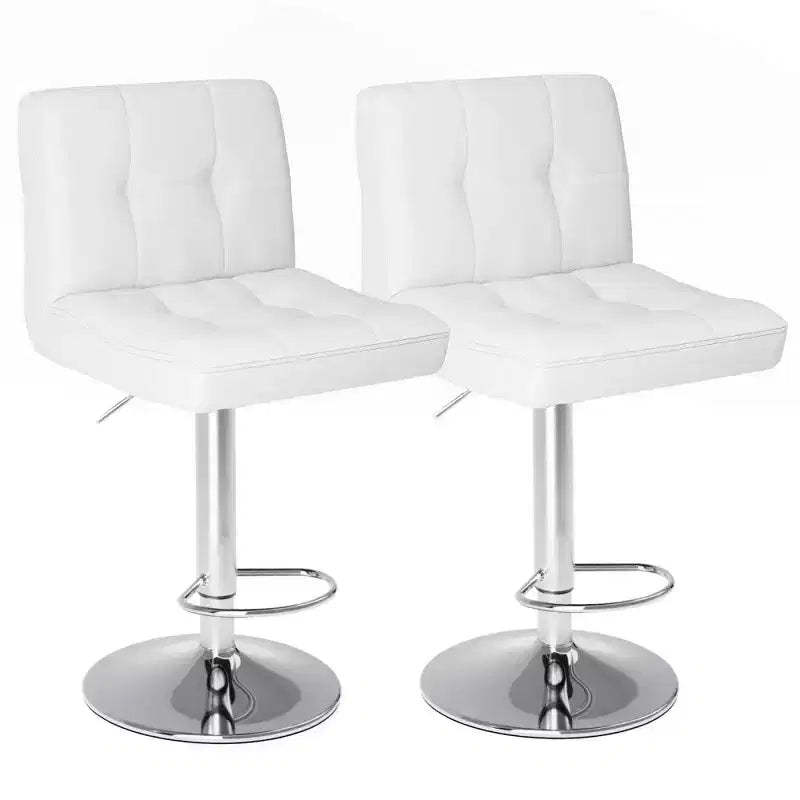 TUYOHW Set of 2 Adjustable Height Bar Stools,PU Leather Swivel Counter Height Barstools with Backrest & Footrest,24.2-32.5 Inch