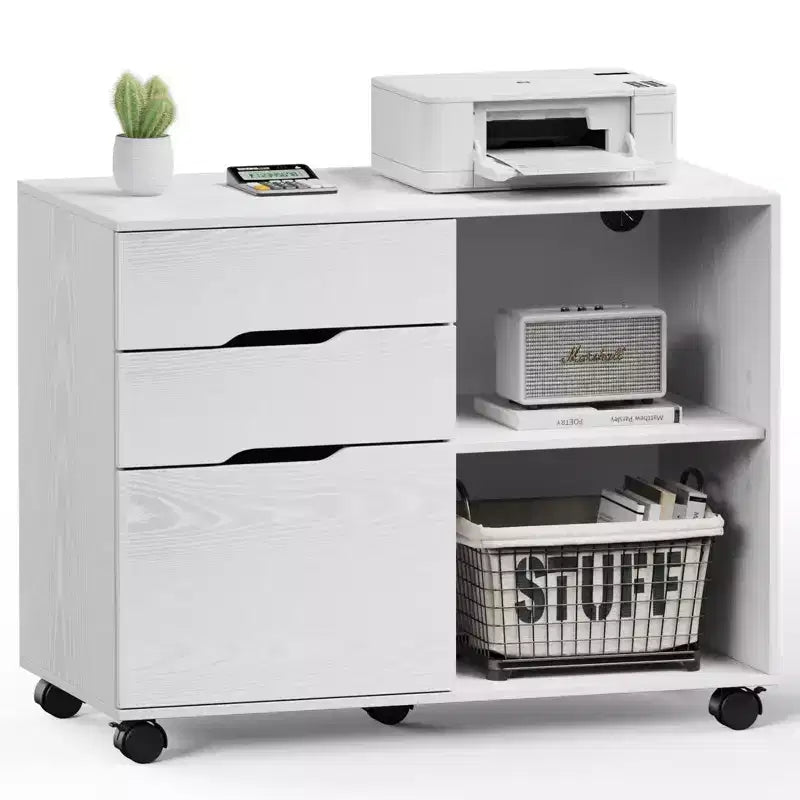 TUYOHW Multi-Storage File Cabinet with 3 Drawers,Noise-Free Mobile Storage Cabinet for Home and Office,31L x 24H Under Desk Cabinet,330lbs Max