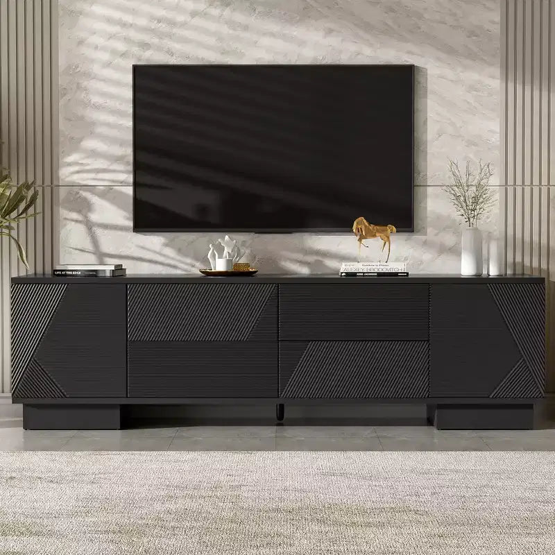 Storage TV Stand for TVs up to 75, TV Console Media Console Minimalist TV Cabinet Media Entertainment Center with 4 Drawers - ModernLuxe