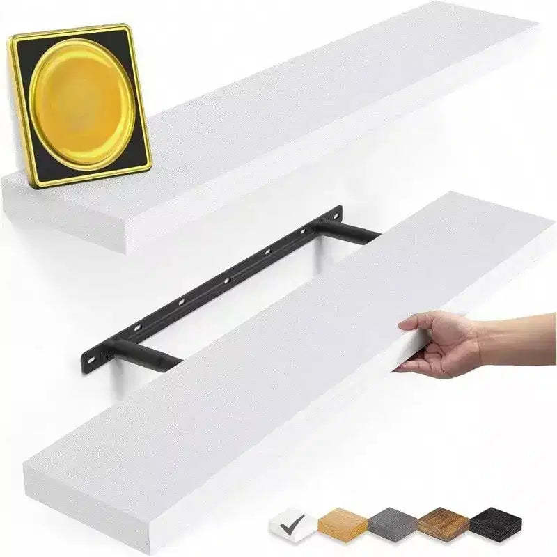 Floating Shelves White 22.5 Inch Rustic Wood Wall Mounted Shelves for Bathroom Bedroom Living Room Kitchen Office Hanging