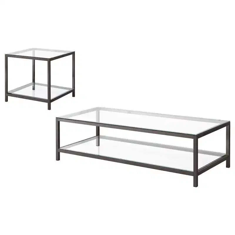 Coaster,Trini 2-piece Coffee and End Table Set Black Nickel
