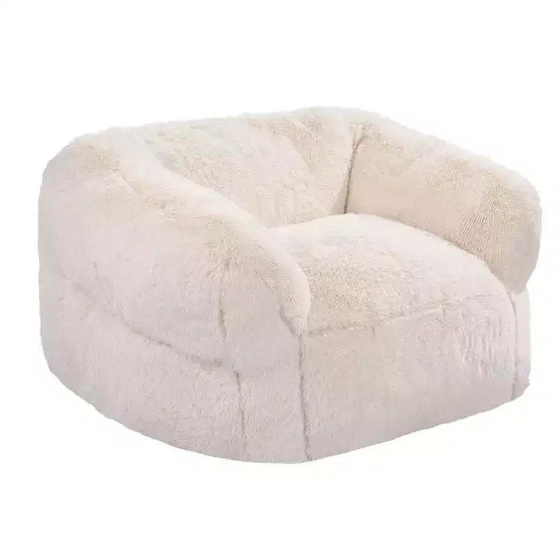 VEVOR Bean Bag Chair, BeanBag Sofa Chair with Armrests for Adults, Fluffy Plush & High-Density Foam Filling Adult Bean Bag with Zapper, Beige