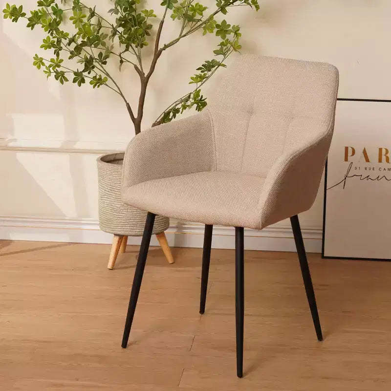 GDFStudio Ulani Modern Upholstered Dining Chairs with Metal Frame and Curved Backrest (Set of 2)
