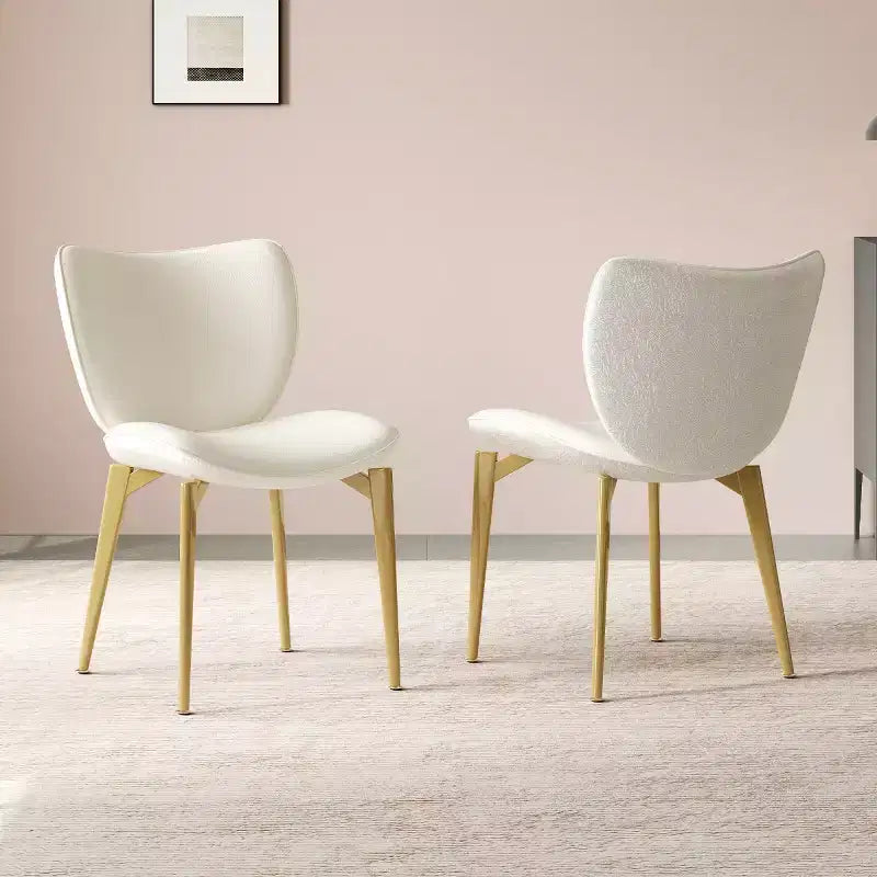 Set of 2 Modern PU Leather Dining Chairs with leather texture backrest, Stylish Side Chairs for Kitchen, Dining Room, or Living Room-Panipeachy