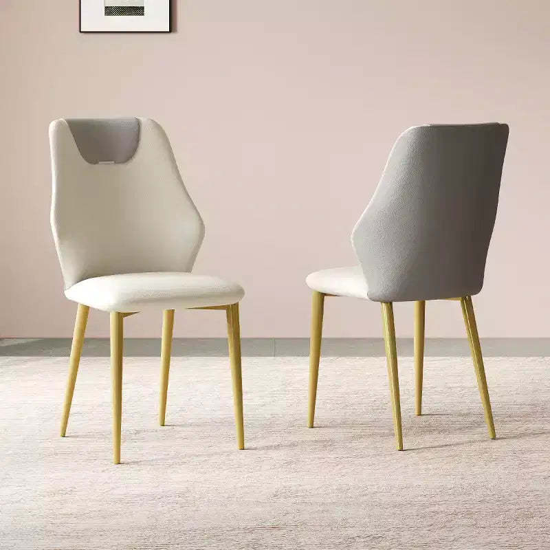 Set of 2 Modern PU Leather Dining Chairs with Metal Legs, Stylish Side Chairs for Kitchen, Dining Room, or Living Room-Panipeachy