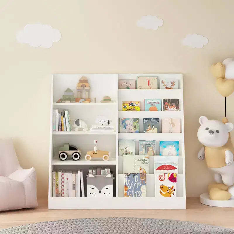 TUYOHW Modern Kids Bookshelf,Multifunctional Wooden Bookcase with Display Shelves,Display Book Shelves for Bedroom,Living Room,Playroom