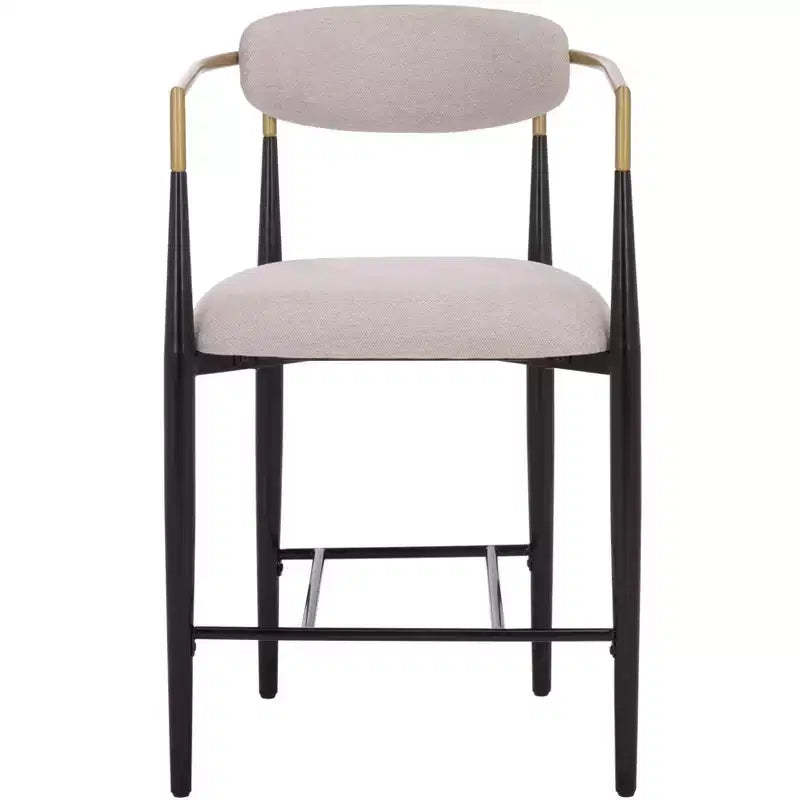 Covelle Arm Counter Stool (Set of 2) - BST6403A - Black Gold/Dove Grey - Safavieh