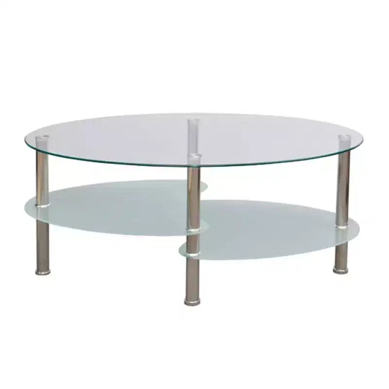 vidaXL Metal Frame Glass Tabletop Coffee Side Table Living Room White/Black