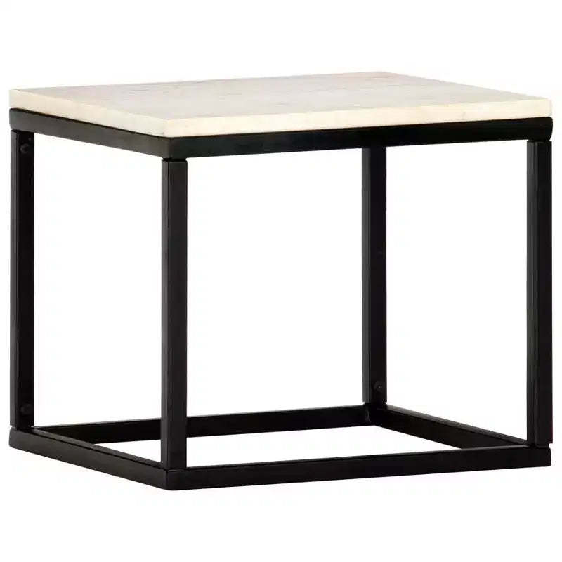 vidaXL Coffee Table End Table Side Sofa Table Real Stone with Marble Texture