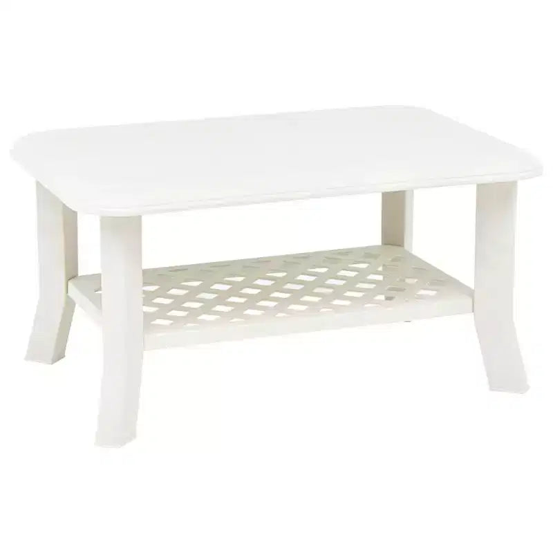 vidaXL Coffee Table End Table with Storage Shelf Side Couch Table Plastic