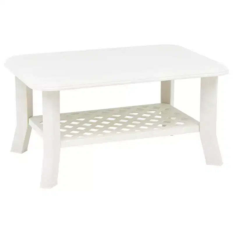 vidaXL Coffee Table End Table with Storage Shelf Side Couch Table Plastic