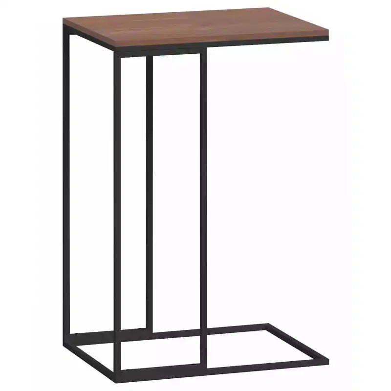 vidaXL Side Table Engineered Wood, Iron Medium Rollable