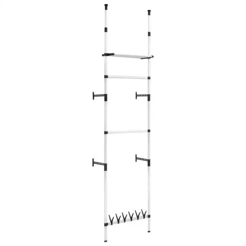 vidaXL Telescopic Wardrobe System with Rods and Shelf Aluminum