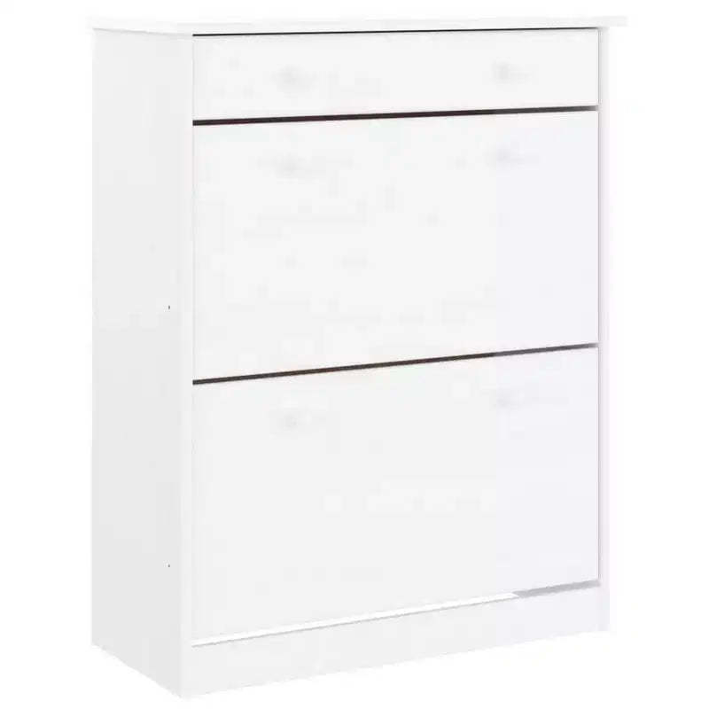vidaXL Shoe Cabinet White Solid pine wood 30.3 in x 13.8 in x 37.8 in