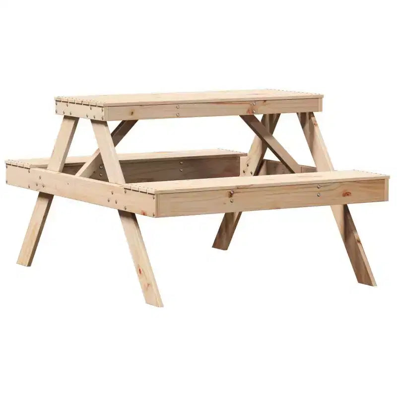 vidaXL Picnic Table Rectangular Seat Bench Patio Terrace Outdoor Furniture Wood