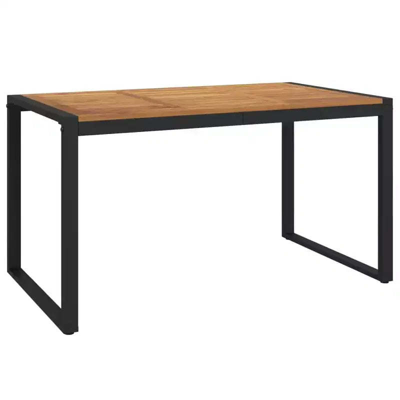 vidaXL Garden Table Natural wood and black
