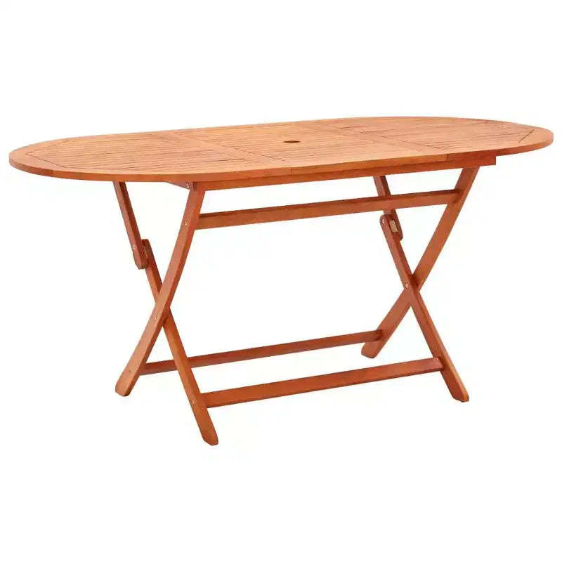 vidaXL Folding Patio Table 63x33.5x29.1 Solid Wood Eucalyptus