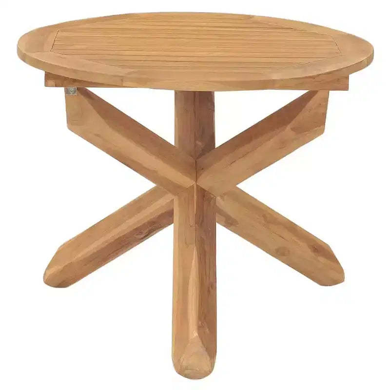 vidaXL Garden Table Teak Fine Sanded Teak Hardwood with Water-Based Finish - 35.4 x 29.5