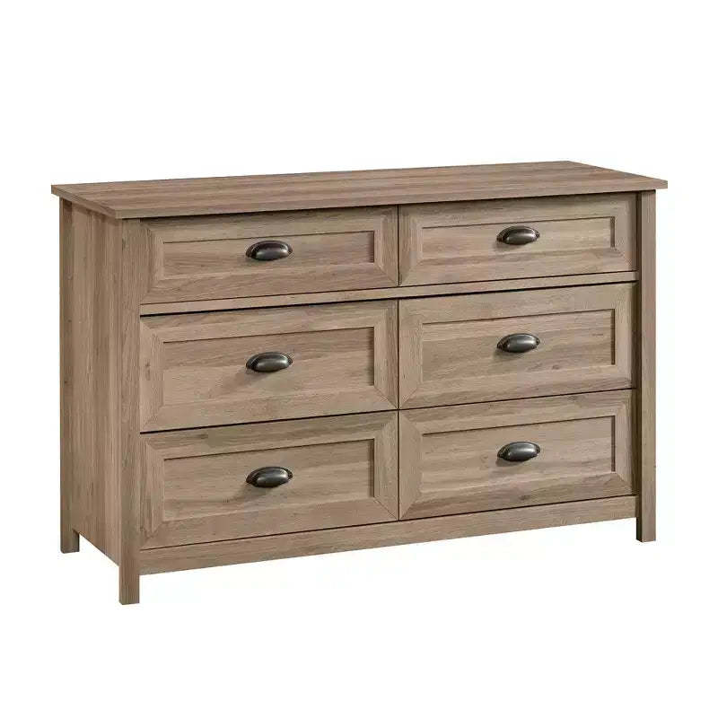 GDFStudio Marlow 52 Rustic 6-Drawer Wood Bedroom Dresser