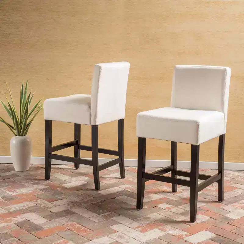 MAYEERTY Set of 2 Zuma KD Counter Stools, Detachable Design Bar Height, Kitchen Bar Seating