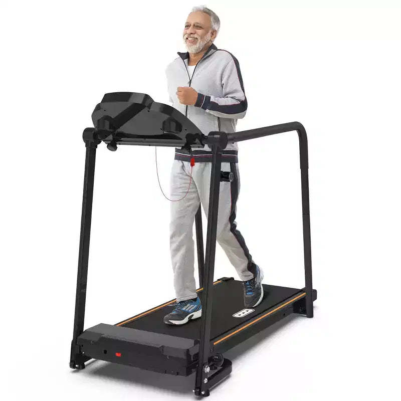 Redliro Walking Treadmill for Seniors with Long Handrails, Foldable Incline Treadmil, 265lbs Compact Treadmill for Home Exercise