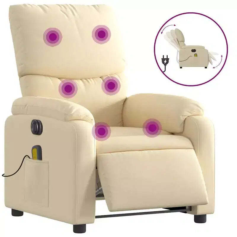 vidaXL Electric Massage Recliner Chair Polyester, metal, plywood