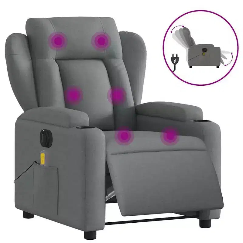 vidaXL Electric Massage Recliner Chair Polyester Medium