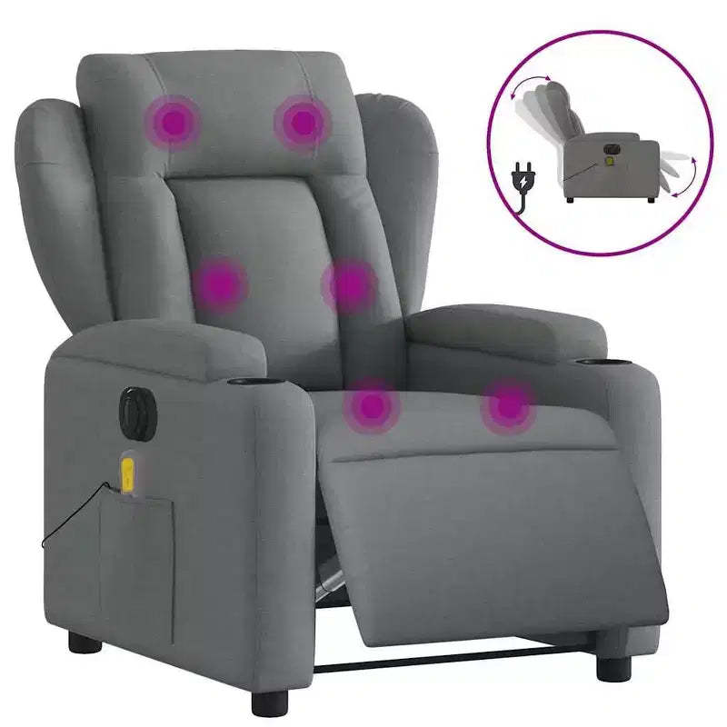 vidaXL Electric Massage Recliner Chair Polyester Medium