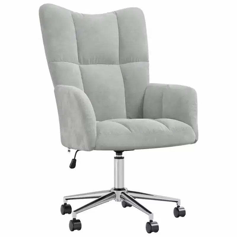 vidaXL Relaxing Chair Light Gray Velvet (100% polyester), steel Standard